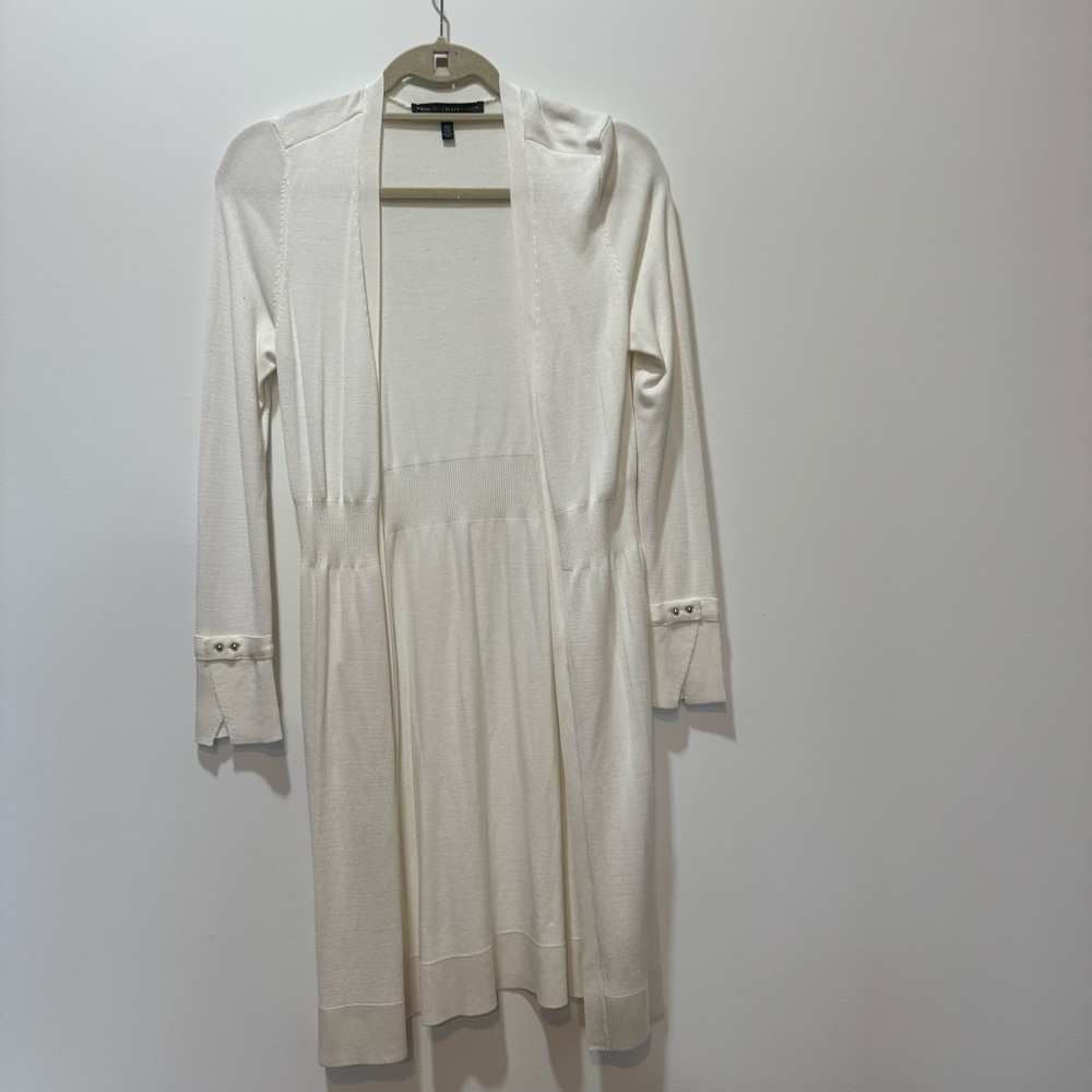 White House Black Market Ivory Open Cardigan | Very Good Condition